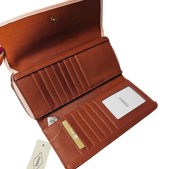 Fossil Jori Rennaisance Rose Flap Clutch RFID Wallet - Picture 3 of 7